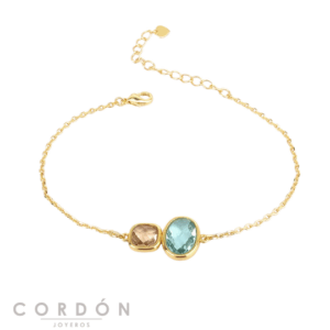 pulsera-plata-dorada-circonitas-marron-y-azul