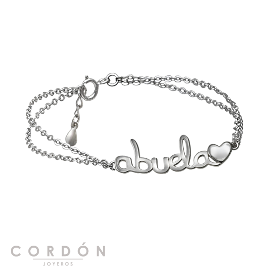 pulsera-plata-abuela-corazon