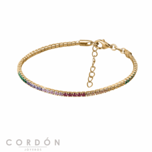 pulsera-plata-dorada-riviere-multicolor