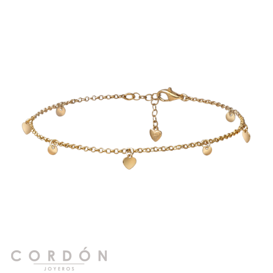 tobillera-plata-dorada-corazones