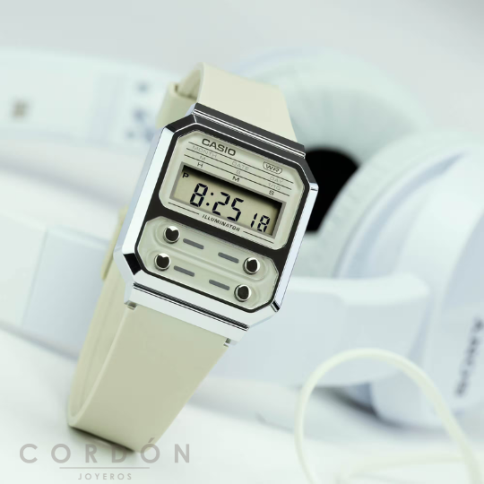 Correa de resina gris salvia del reloj Casio digital retro unisex