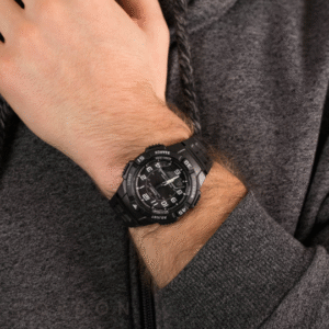 Correa de resina negra del reloj Casio anadigital solar deportivo