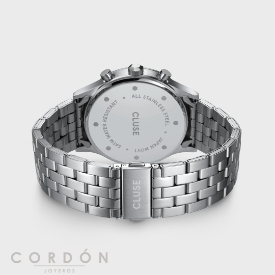 Brazalete de acero inoxidable del reloj Cluse Anthéor multifunción