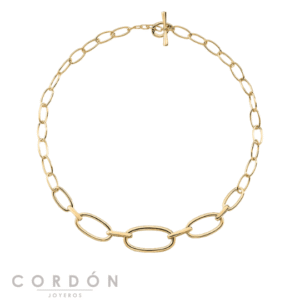 Collar Corto Chain de Agatha París dorado con eslabones de diferentes tamaños