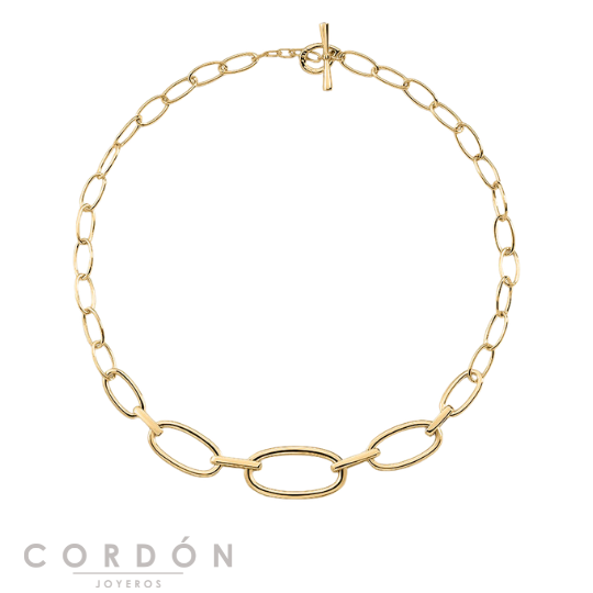 Collar Corto Chain de Agatha París dorado con eslabones de diferentes tamaños