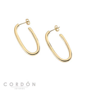 Pendientes Aro Chain Dorados de Agatha París con forma ovalada