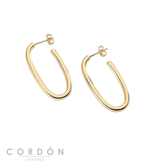 Pendientes Aro Chain Dorados de Agatha París con forma ovalada