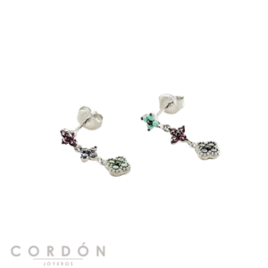 Pendientes Beloved Multicolor de Agatha París en plata de ley con circonitas