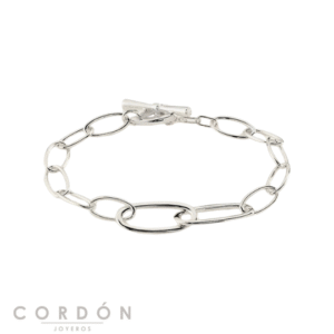 Pulsera de Cadena Chain de Agatha París plateada con eslabones de diferentes tamaños