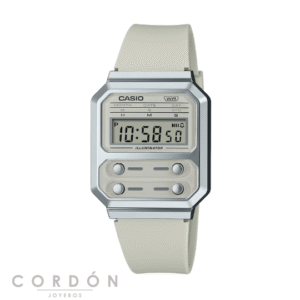 Reloj Casio A100WEF-8AEF unisex digital retro gris vista completa