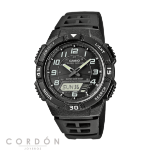Reloj Casio AQ-S800W-1BVEF unisex anadigital solar negro vista completa