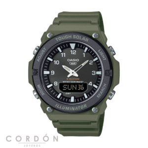 Reloj Casio AQ-S820W-3BVEF unisex anadigital solar verde vista completa