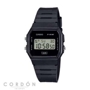 Reloj Casio F-91WB-1AEF unisex digital negro vista completa