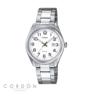 Reloj Casio LTP-1302PD-7BVEF de mujer con esfera blanca vista completa
