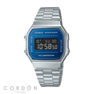 Reloj Casio Vintage A168WEM-2BEF unisex de acero con esfera azul metálica