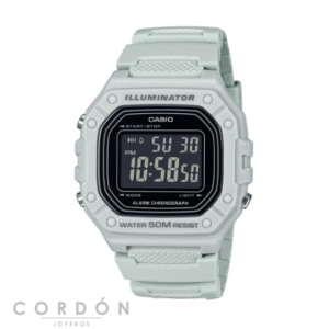 Reloj Casio W-218H-8BVEF unisex digital gris claro vista completa
