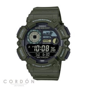 Reloj Casio WS-1500H-3BVEF unisex digital verde vista completa
