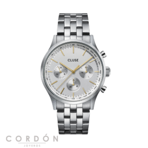 Reloj Cluse Anthéor CW21010 multifunción de hombre en acero vista completa