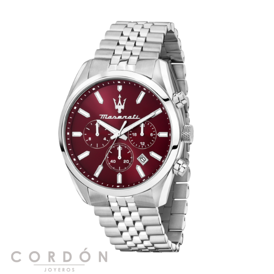 Reloj Maserati Attrazione R8853151024 hombre esfera burdeos con correa jubilee