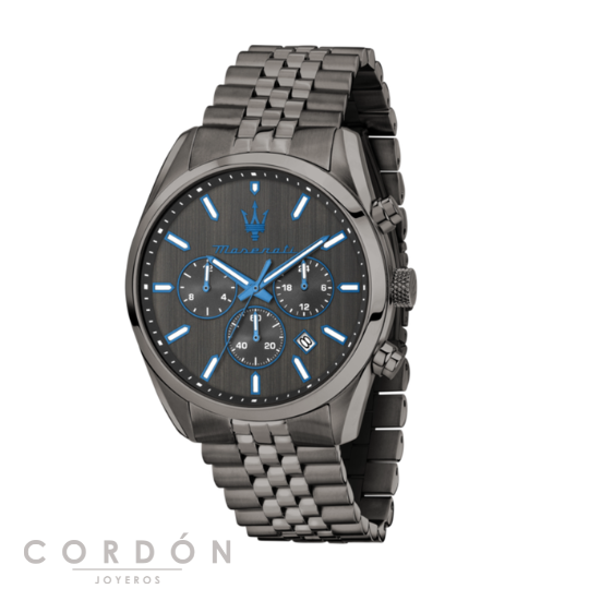 Reloj Maserati Attrazione R8853154002 Dark Edition esfera negra acabado gunmetal