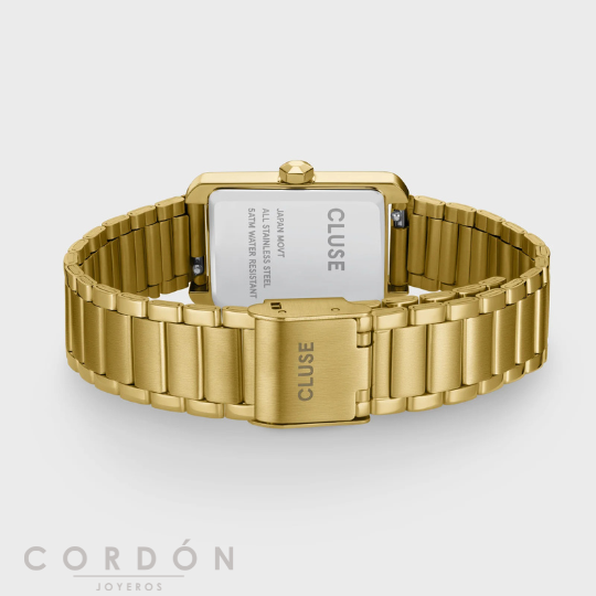 Brazalete de acero dorado del reloj Cluse Belisenna de mujer