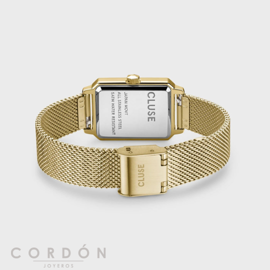 Correa de malla milanesa dorada del reloj Cluse Fluette de mujer