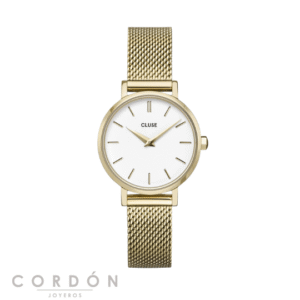 Reloj Cluse Boho Chic Petite de mujer dorado con malla vista completa