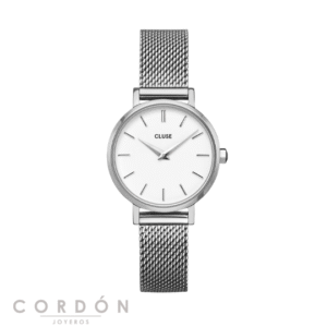 Reloj Cluse Boho Chic Petite de mujer plateado con malla vista completa