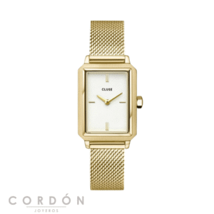 Reloj Cluse Fluette CW11508 de mujer rectangular dorado vista completa