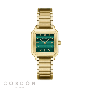 Reloj Cluse Gracieuse Petite CW11828 de mujer dorado con esfera verde vista completa